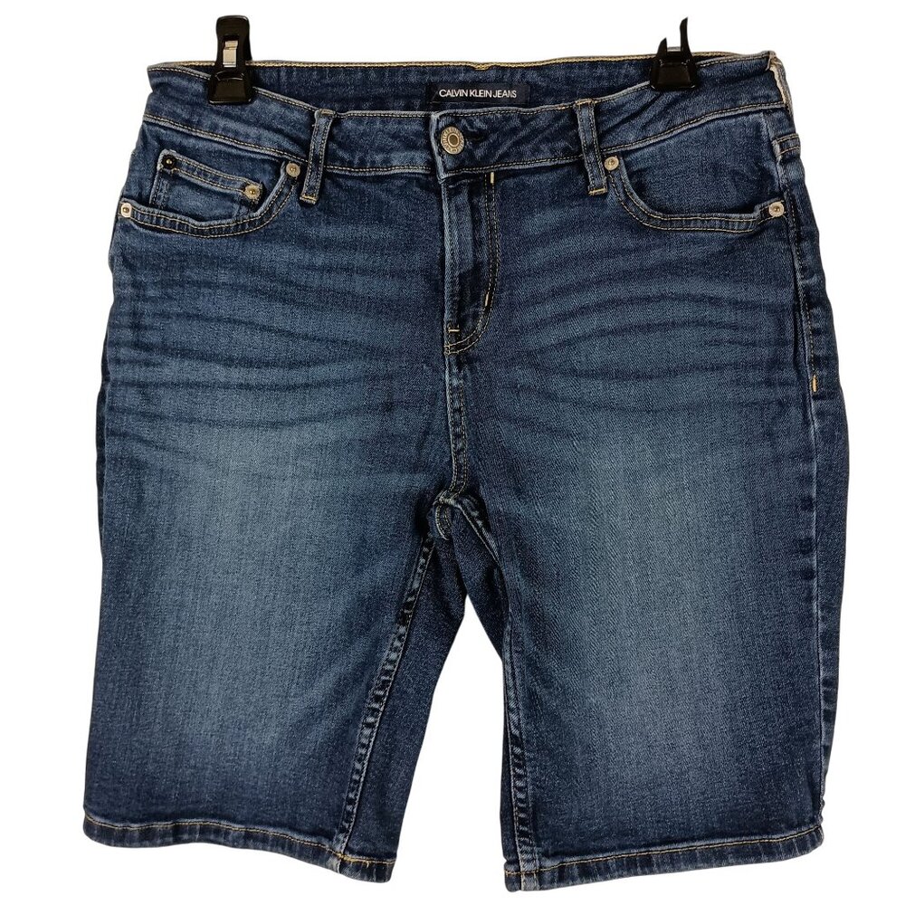 Calvin Klein Jean Shorts Denim Womens 10 Blue Casual Minimalist 90s